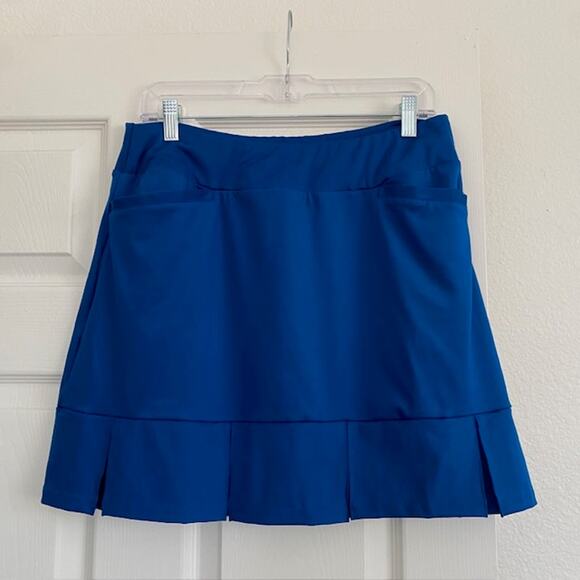 Tail Set Skort Top Short Sleeve Mock Neck Striped Polo Shirt Blue Skort Women M - Picture 6 of 12